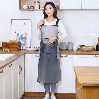 Transparent Kitchen Apron For Men & Women With Hand Wipe