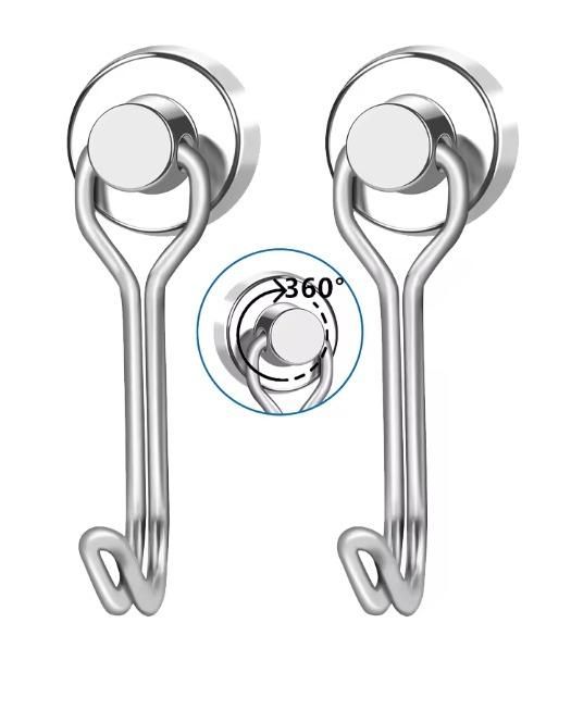360� Rotation Heavy Duty Magnetic Hooks (Pack of 2)